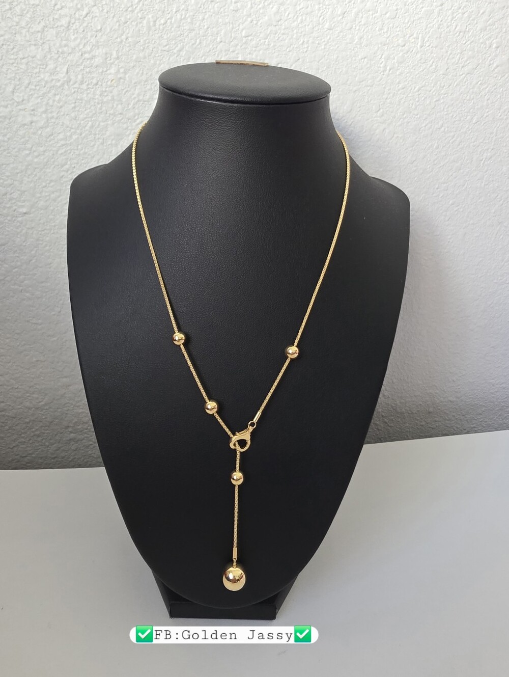 18K Ball Layer Necklace 15.25"-18"